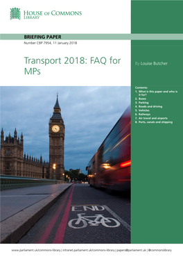 Transport 2018: FAQ for by Louise Butcher