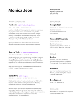 WORK EXPERIENCE EDUCATION SKILLS RESEARCH Design