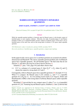 Barrelled Spaces With(Out) Separable Quotients