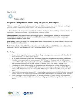 Temperature Chapter 1—Temperature Impact Study For