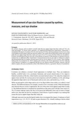 Measurement of Eye Size Illusion Caused by Eyeliner, Mascara, and Eye Shadow