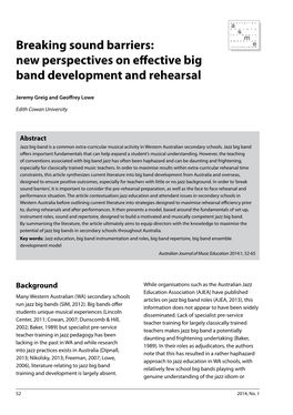 Breaking Sound Barriers: New Perspectives on Effective Big Band