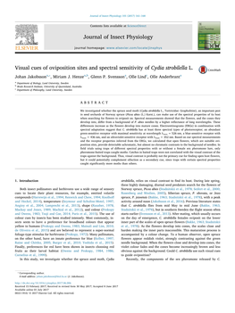 Visual Cues of Oviposition Sites and Spectral Sensitivity of Cydia Strobilella L