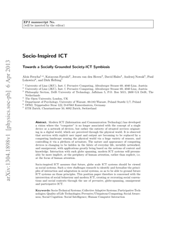 Socio-Inspired ICT-Towards a Socially Grounded Society-ICT Symbiosis