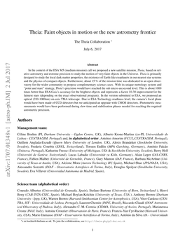 Theia: Faint Objects in Motion Or the New Astrometry Frontier