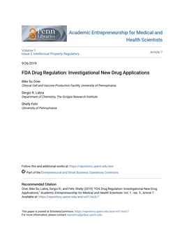 Investigational New Drug Applications