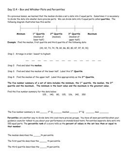 Day 11.4 – Box and Whisker Plots and Percentiles