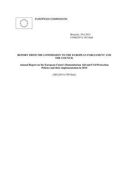 343 Final REPORT from the COMMISSION to the EUROPEAN