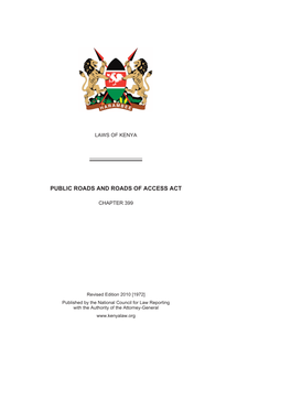 Public Roads and Roads of Access Act