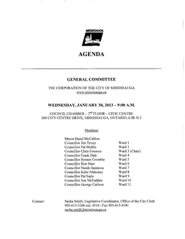 General Committee Agenda