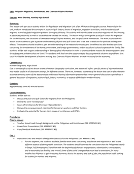 Sharkey Lesson #1- Migration, Remittances, and Ofws