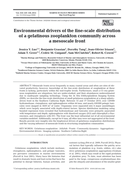 Environmental Drivers of the Fine-Scale Distribution of a Gelatinous Zooplankton Community Across a Mesoscale Front