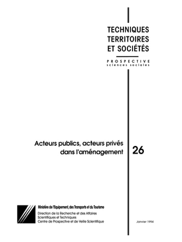 Techniques Territoires Et Sociétés