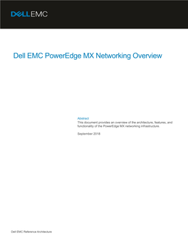 Dell EMC Poweredge MX Networking Overview