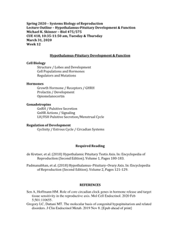 Hypothalamus-Pituitary Development & Function Michael