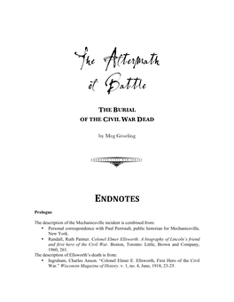 Aftermath of Battle—Endnotes