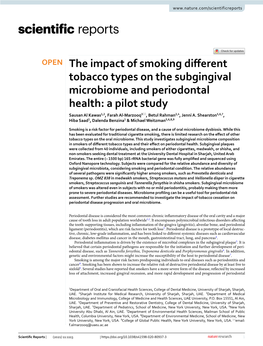 The Impact of Smoking Different Tobacco Types on The