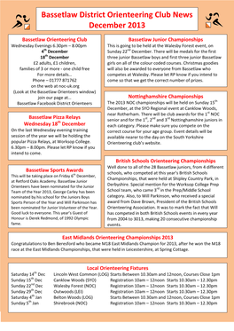 Bassetlaw District Orienteering Club News December 2013