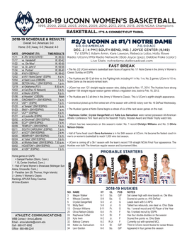 2018-19 Uconn Women's Basketball