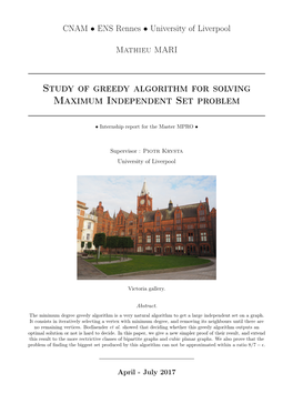 Study of Greedy Algorithm for Solving Maximum Independent Set Problem