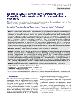 Models to Evaluate Service Provisioning Over