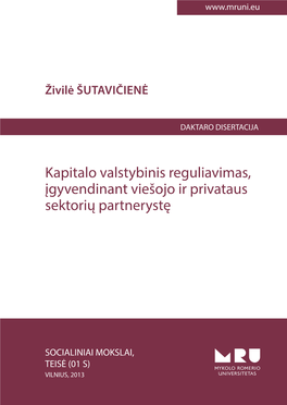 Kapitalo Valstybinis Reguliavimas, Įgyvendinant Viešojo Ir Privataus Sektorių Partnerystę Torių Partnerystę