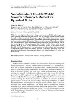 Towards a Research Method for Hypertext Fiction