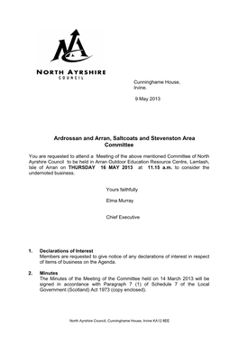 Ardrossan and Arran, Saltcoats and Stevenston Area Committee