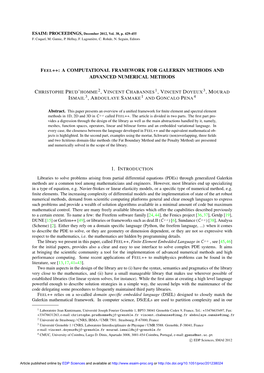 Feel++ : a Computational Framework for Galerkin Methods and Advanced Numerical Methods