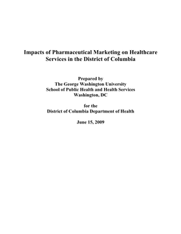 Impacts of Pharmaceutical Marketing on Healthcare Services in the District of Columbia