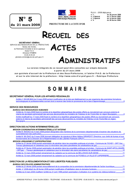 N° 5 Recueil Des Administratifs