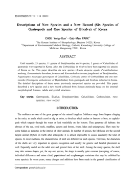 (Six Species of Gastropods and One Species of Bivalve) of Korea