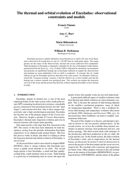 The Thermal and Orbital Evolution of Enceladus: Observational Constraints and Models