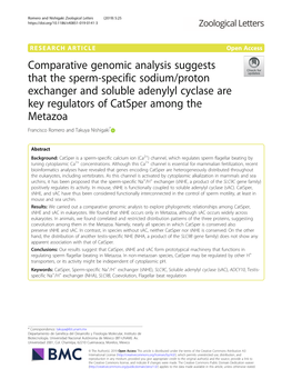 Comparative Genomic Analysis Suggests That the Sperm-Specific