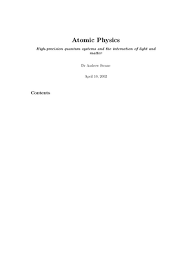 Atomic Physics