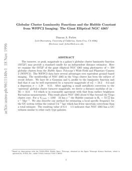 Globular Cluster Luminosity Functions and the Hubble Constant From