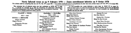 Newly Infected Areas As on 9 February 1978 — Zones Nouvellement Infectées Au 9 Février 1978 for Criteria Used in Compiling This List, See No