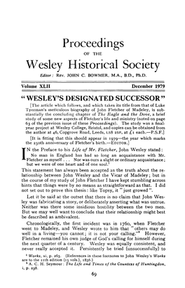 Proceedings Wesley Historical Society