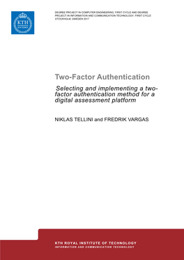 Two-Factor Authentication: Selecting and Implementing a Two-Factor