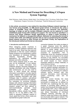 A New Method and Format for Describing Canopen System Topology