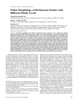 Pollen Morphology of Herbaceous Peonies with Different Ploidy Levels