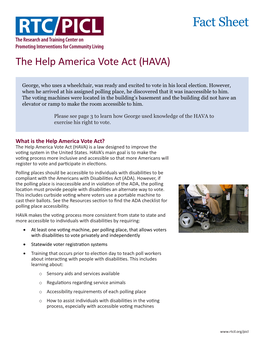 Help America Vote Act Fact Sheet