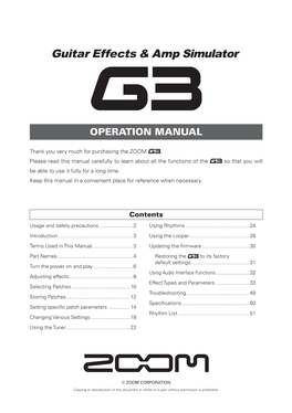 G3 Operation Manual (17 MB Pdf)