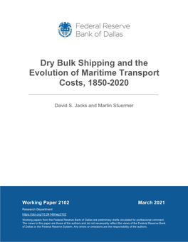 Dry Bulk Shipping and the Evolution of Maritime Transport Costs, 1850-2020