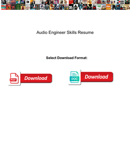 Audio Engineer Skills Resume