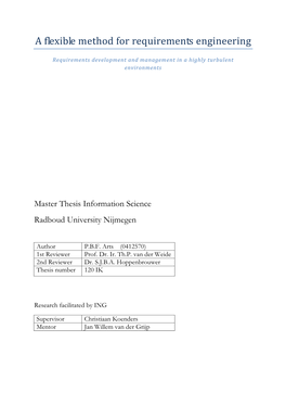 A Flexible Method for Requirements Engineering