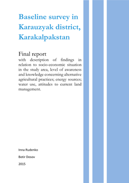 Baseline Survey in Karauzyak District, Karakalpakstan