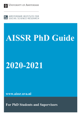 AISSR Phd Guide 2020-2021