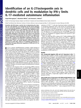 Identification of an IL-27/Osteopontin Axis in Dendritic Cells and Its