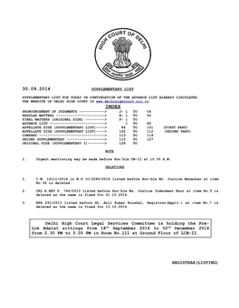 REGISTRAR(LISTING) Delhi High Court Legal Services Committee Is